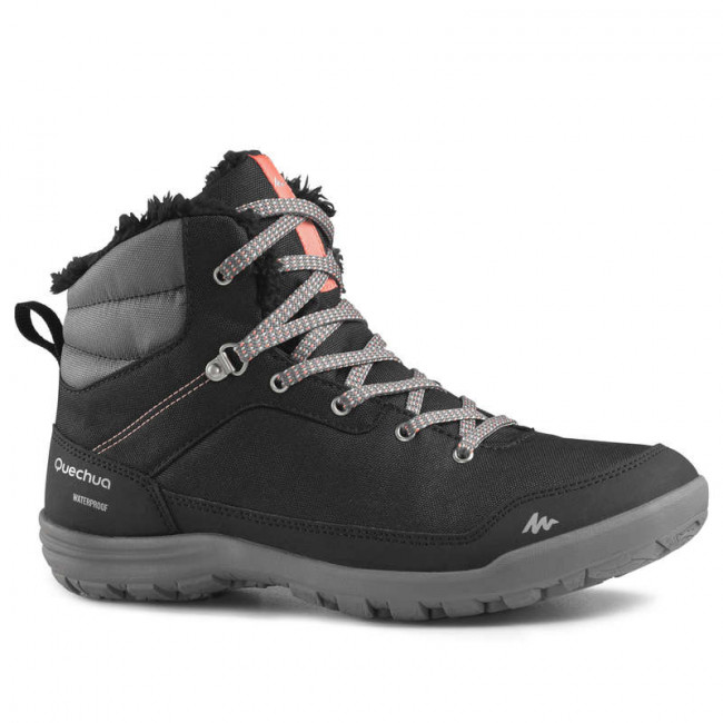 Ботинки теплые водонепроницаемые походные женские SH100 WARM MID QUECHUA